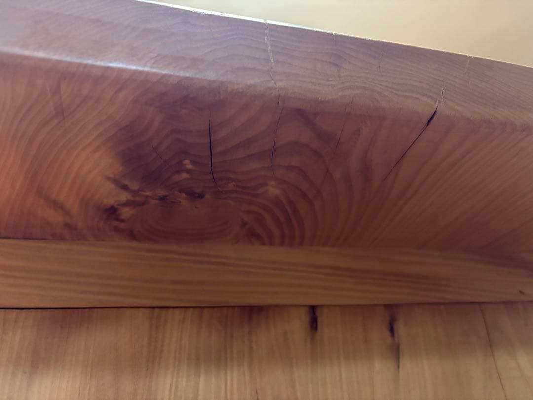 無垢材 一枚板風 座卓 引き出し付 和モダン 天然木 ローテーブル 職人家具