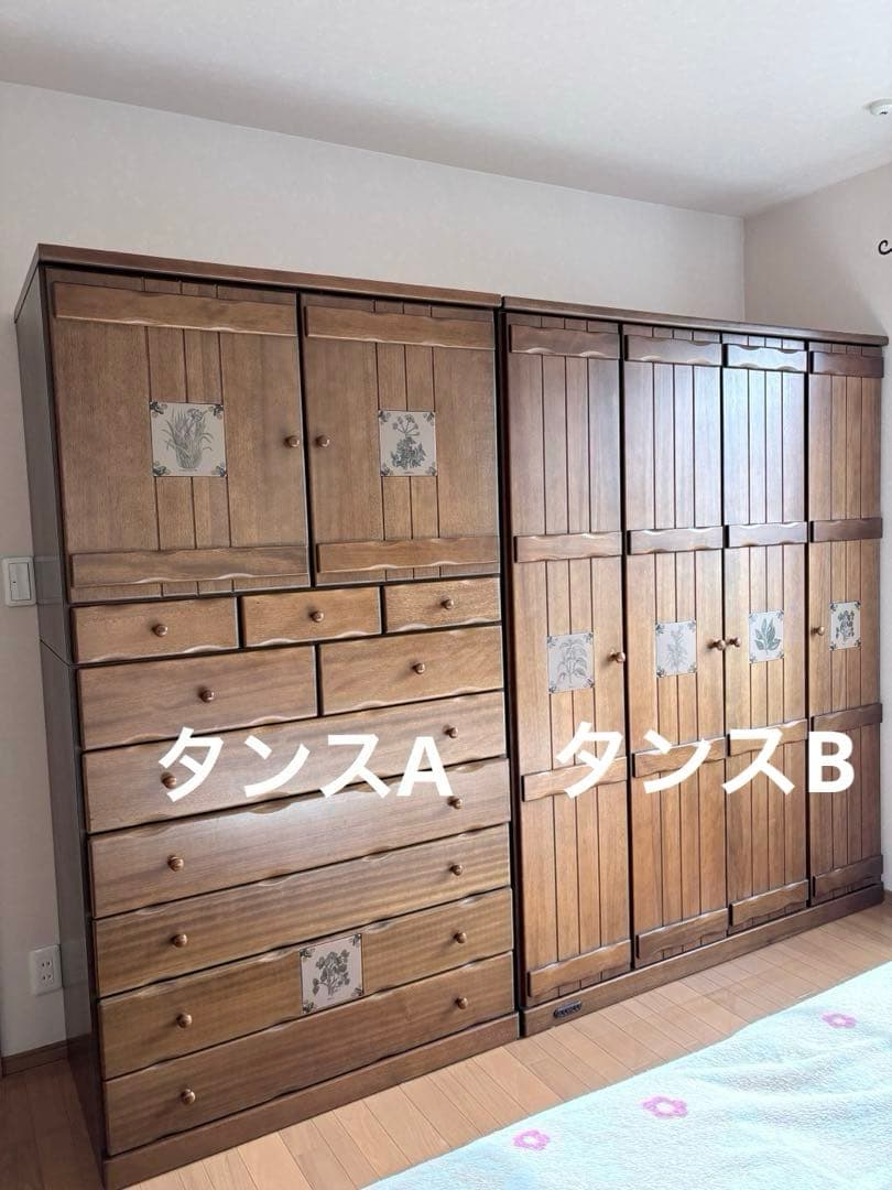 引越し処分 1/25まで｜スパニッシュ調 アンティーク タンスA 大型家具