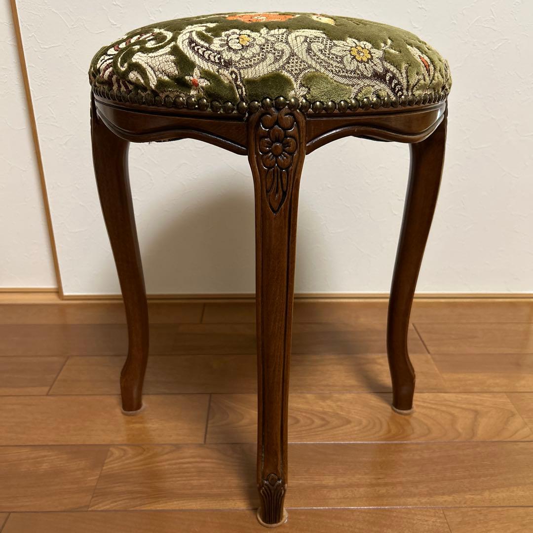 ゴブラン織調ウッドスツール