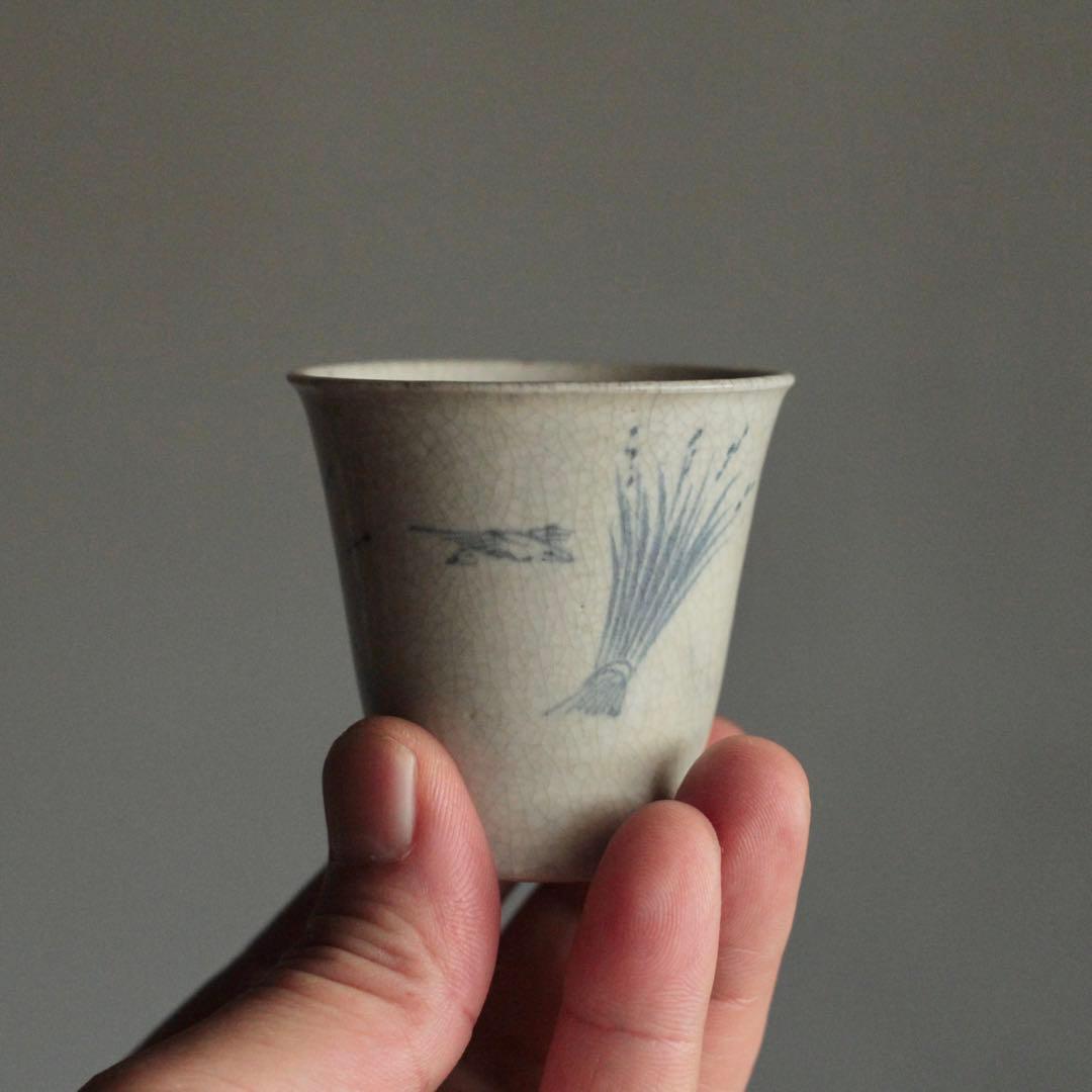 染付 端反り 筒盃 古美術 古道具 アンティーク