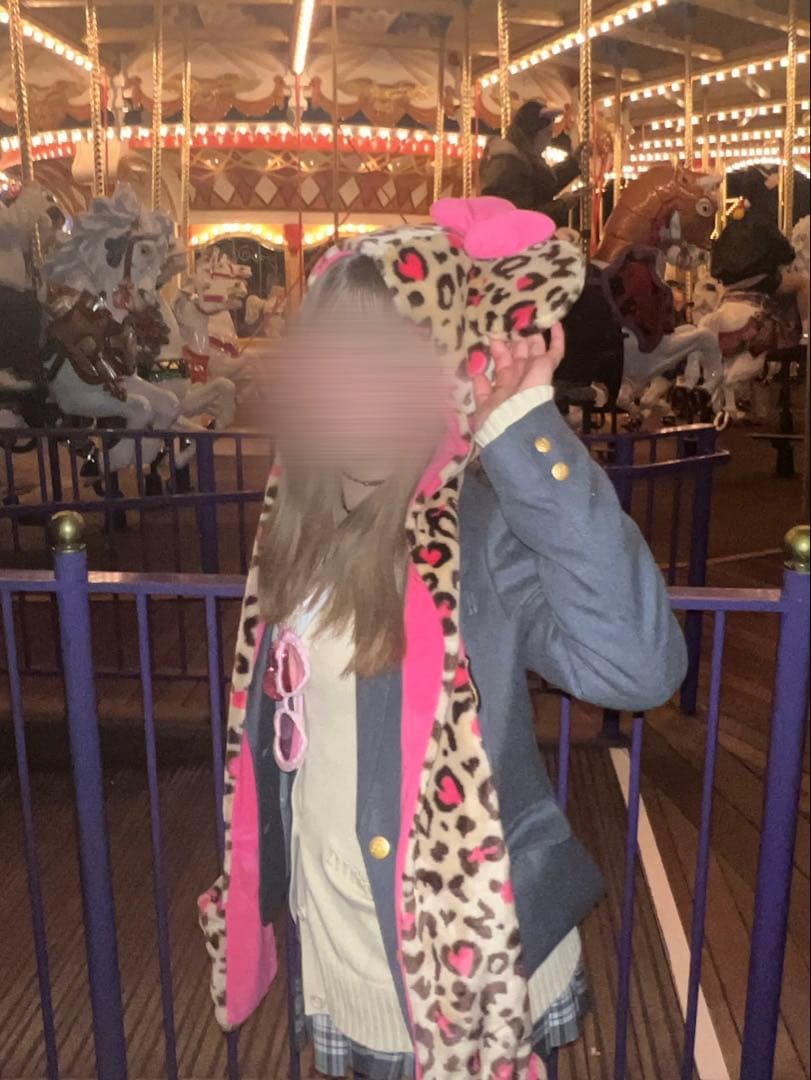 ★レア★ ミニーマウス　ヒョウ柄ファンキャップ