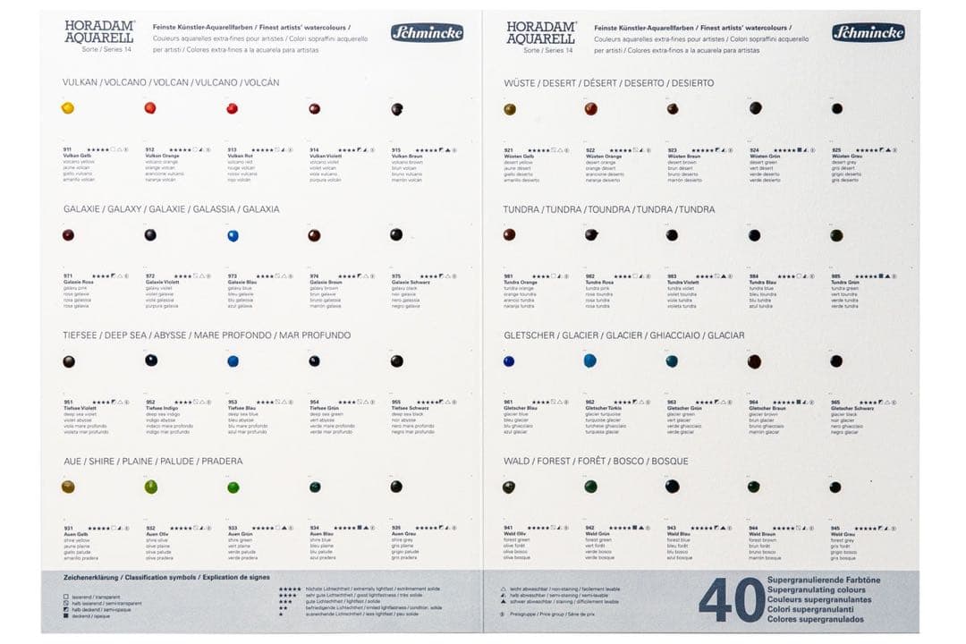シュミンケ ホラダム スーパーグラニュレーション 50色 1ml 固形水彩絵具