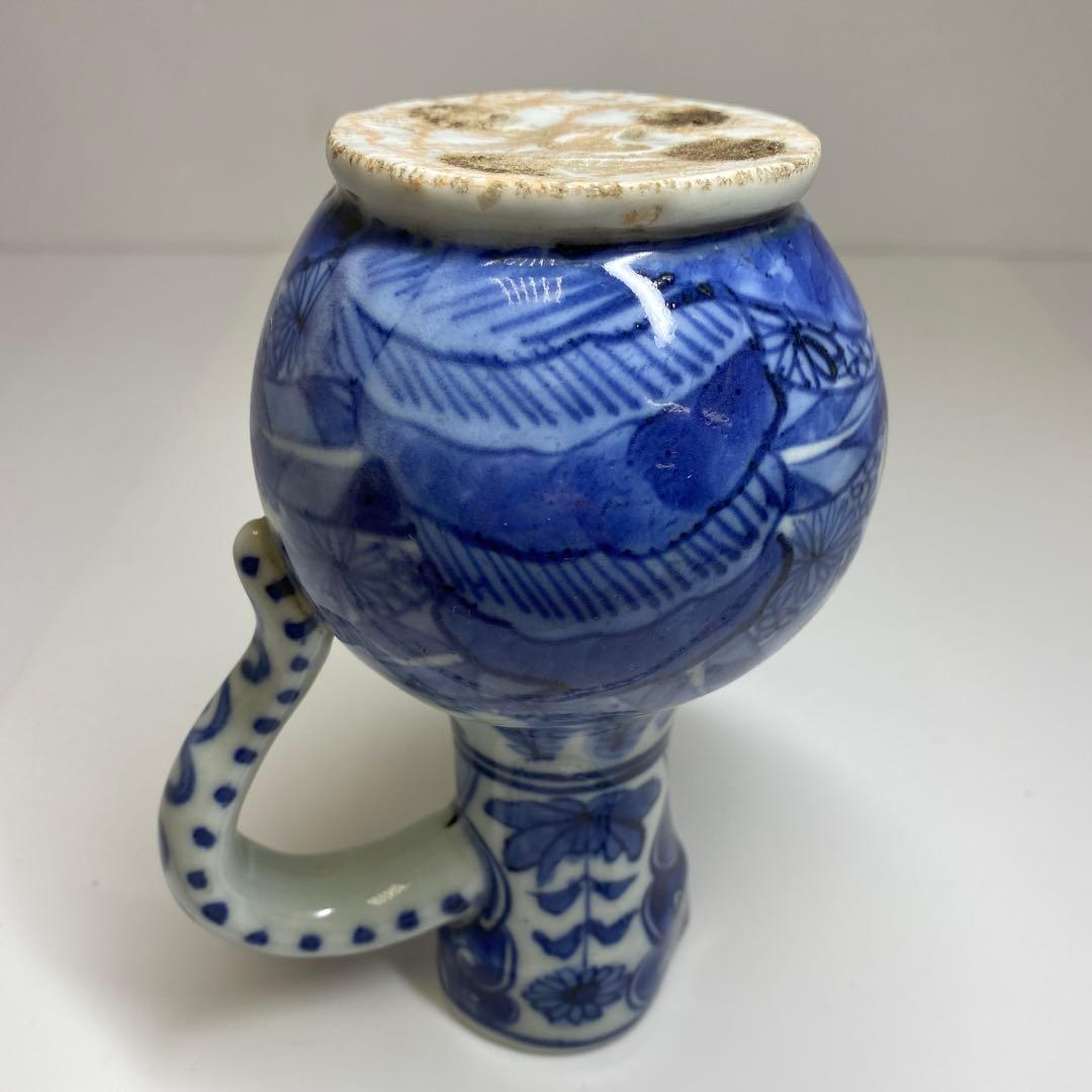 中国古玩　古染付水次　高さ16㎝　東Y7-0331②タルチ