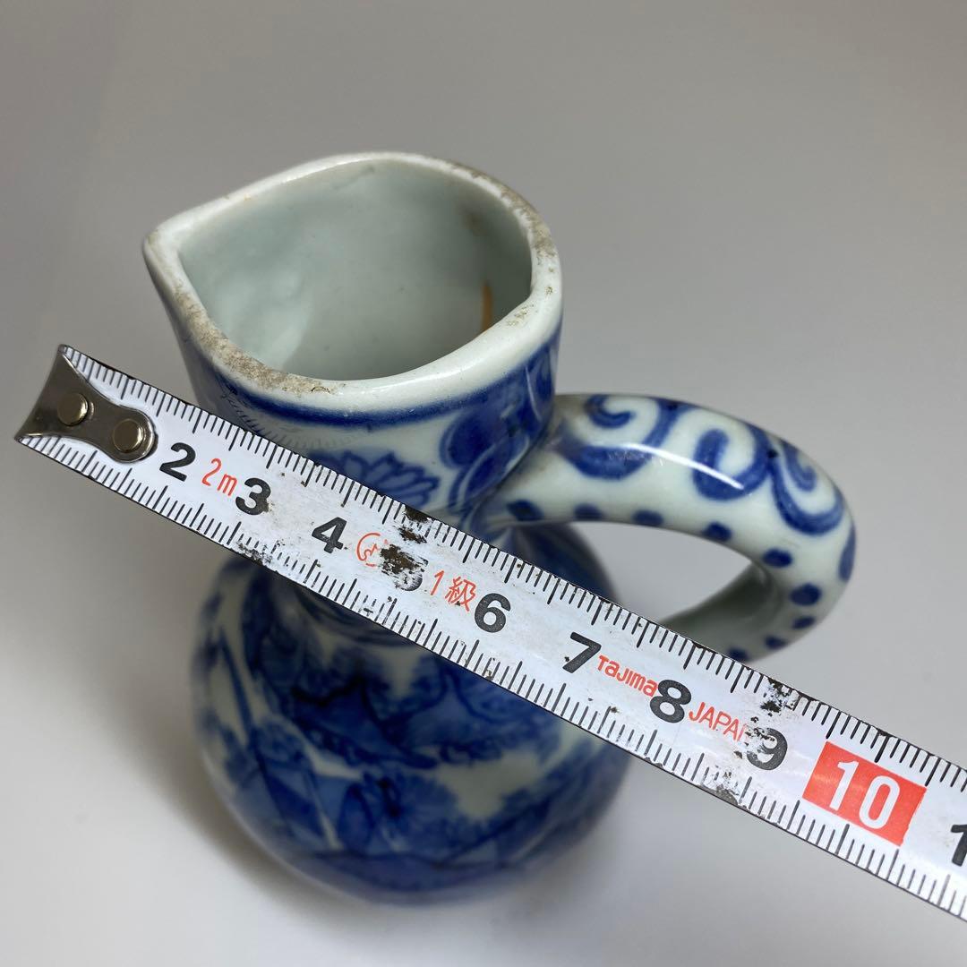 中国古玩　古染付水次　高さ16㎝　東Y7-0331②タルチ