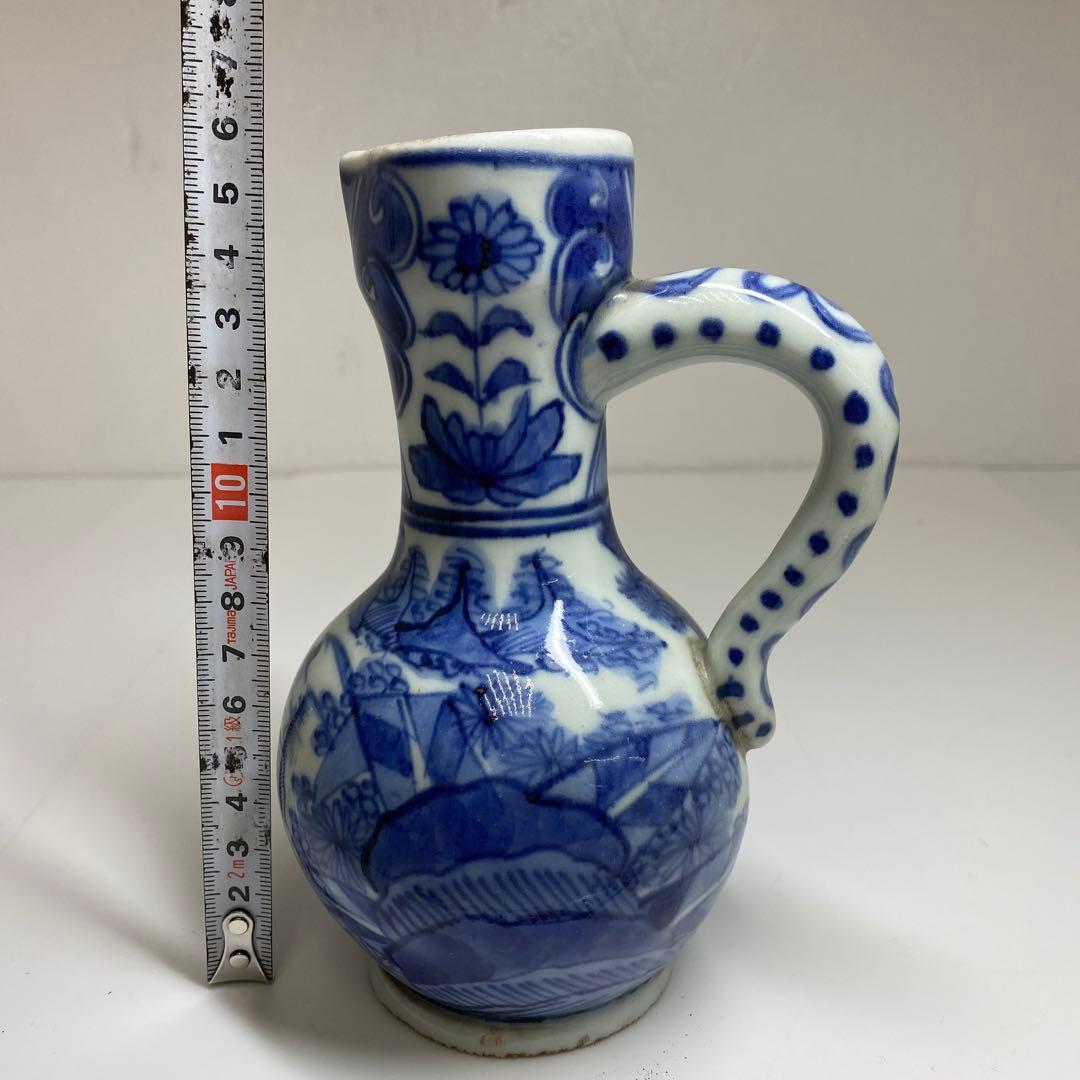 中国古玩　古染付水次　高さ16㎝　東Y7-0331②タルチ