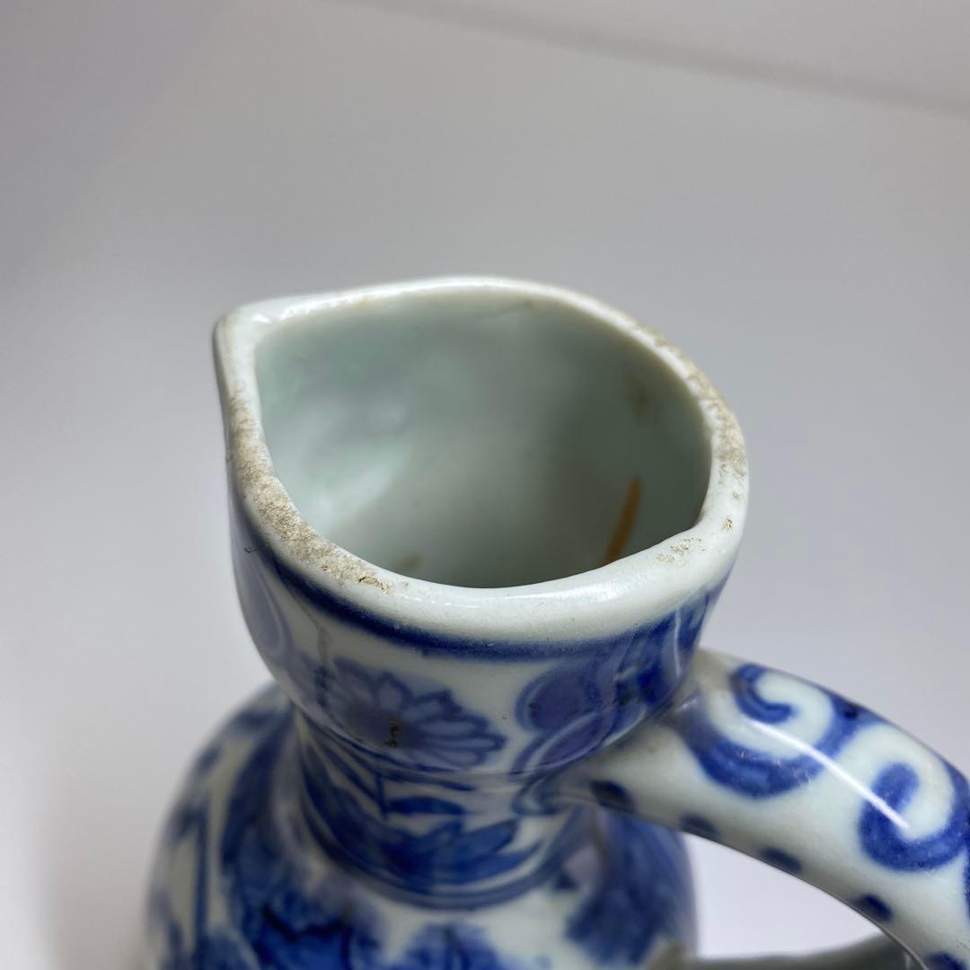 中国古玩　古染付水次　高さ16㎝　東Y7-0331②タルチ