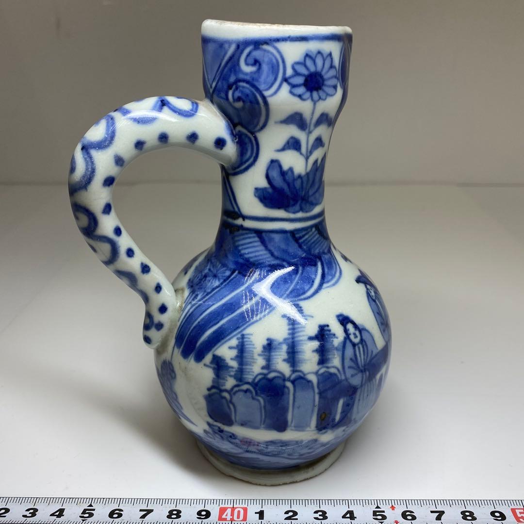 中国古玩　古染付水次　高さ16㎝　東Y7-0331②タルチ