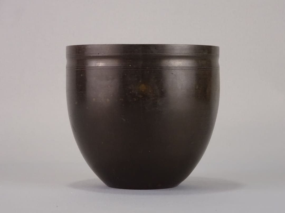 千家十職　江戸時代　後期　七代　中川浄益　砂張銅　棒の先　建水　茶道具　煎茶