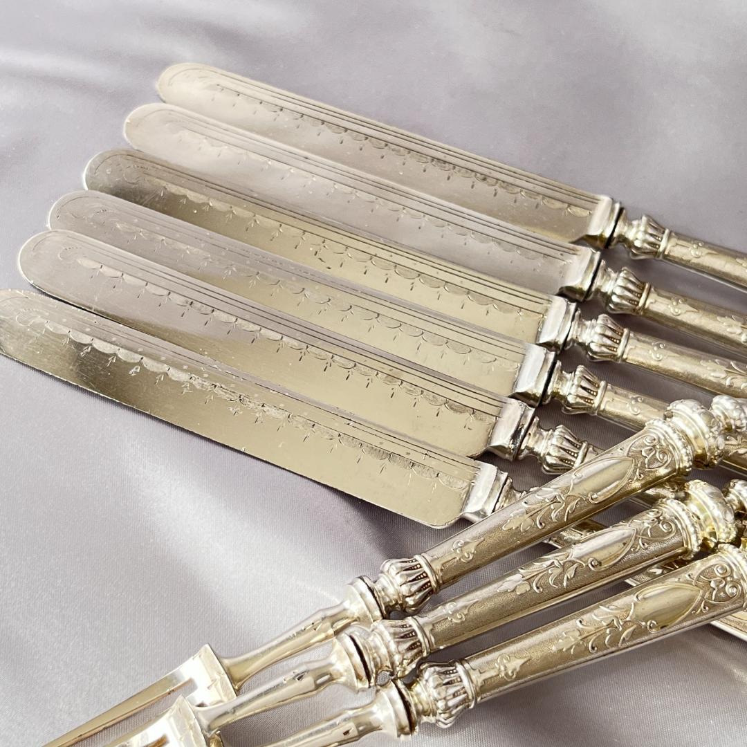 【英国】 デザート/フルーツセット ナイフ/フォーク 12本トレー