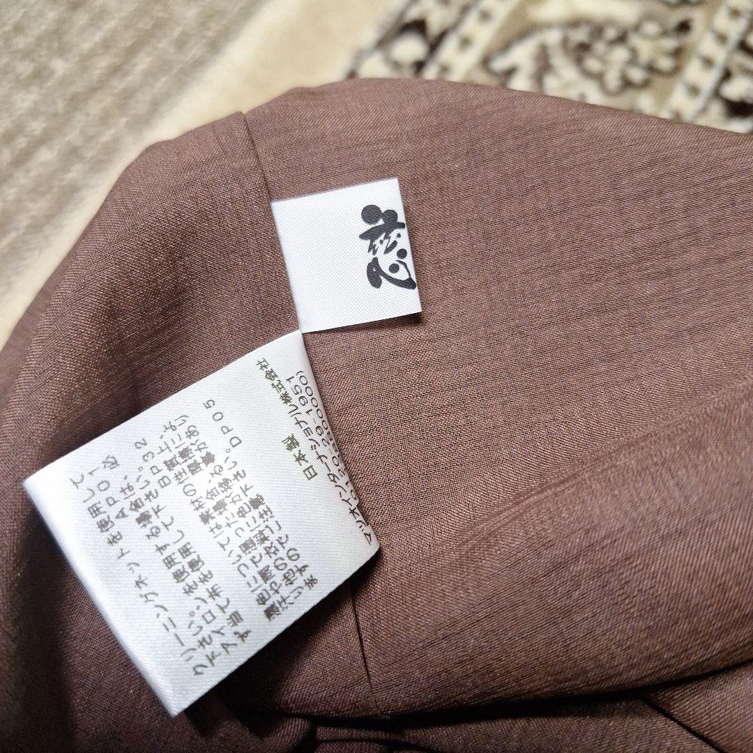 慈雨　センソユニコ　茶染ブラウン ワイドパンツ　段差二重裾　ガウチョ