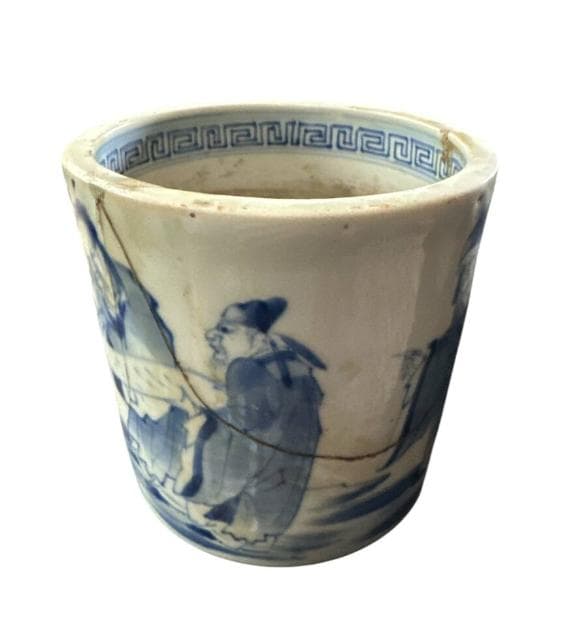 博物館展示品 竹林の七賢 唐 伊万里　古伊万里　壺　小壺　レトロ　アンティーク