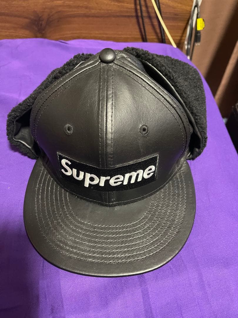 SUPREME 22AW Leather サイズ7 1/2 59.6cm