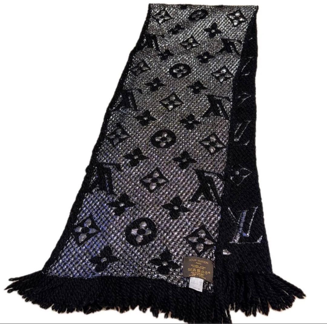 LOUIS VUITTON ロゴマニア エシャルプ マフラー ウール シャイン