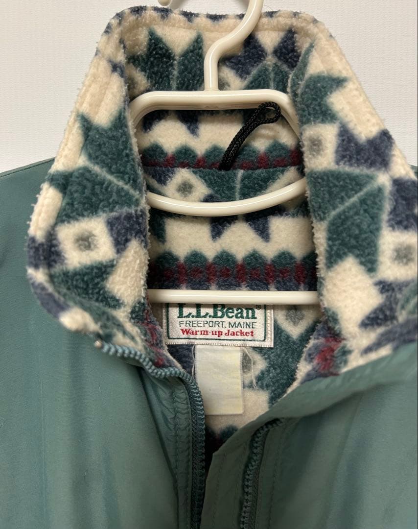 80's LLBean ウォームアップジャケット　希少カラー　裏地柄フリース