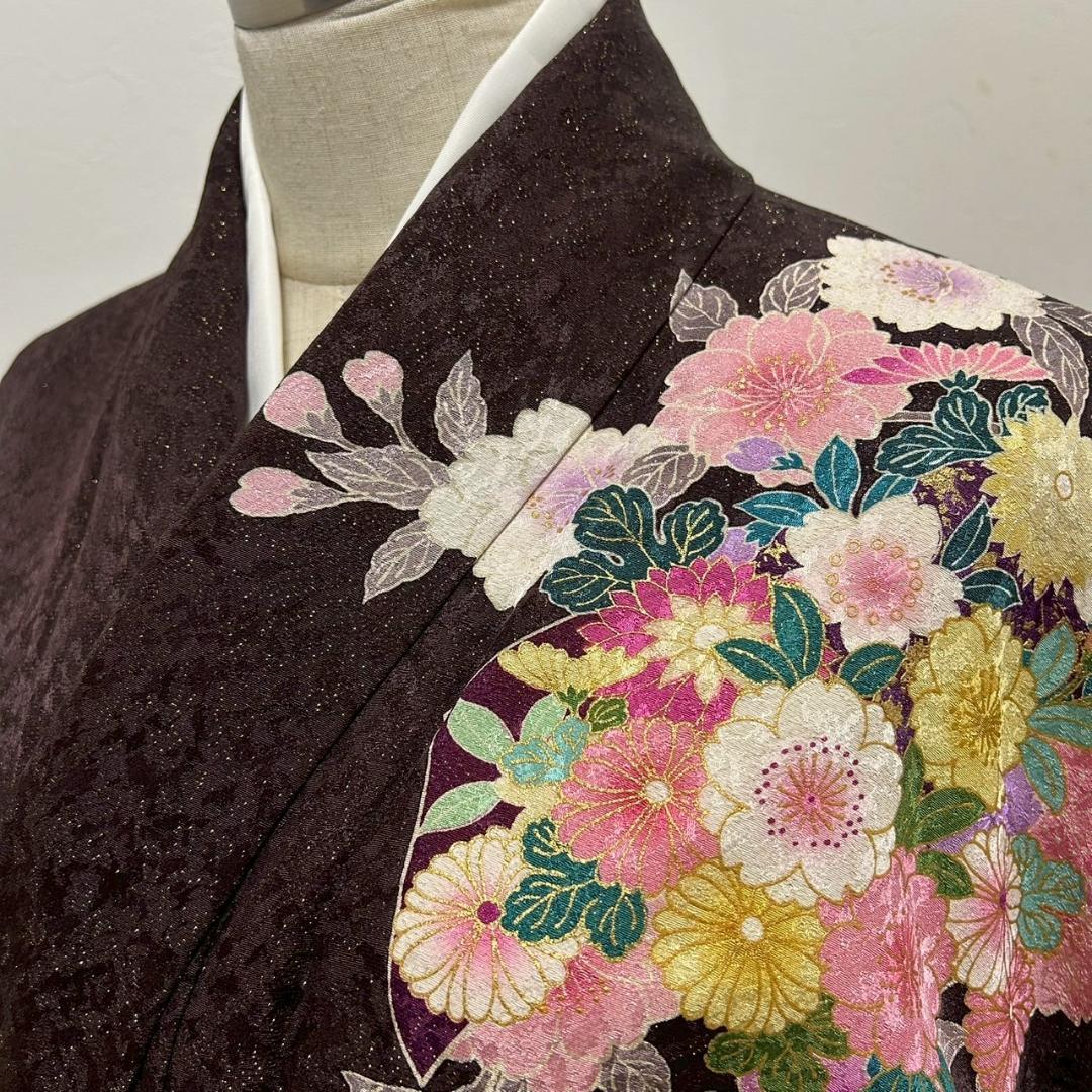 KP1780 振袖 身丈172cm 正絹 着物 成人式 トールサイズ