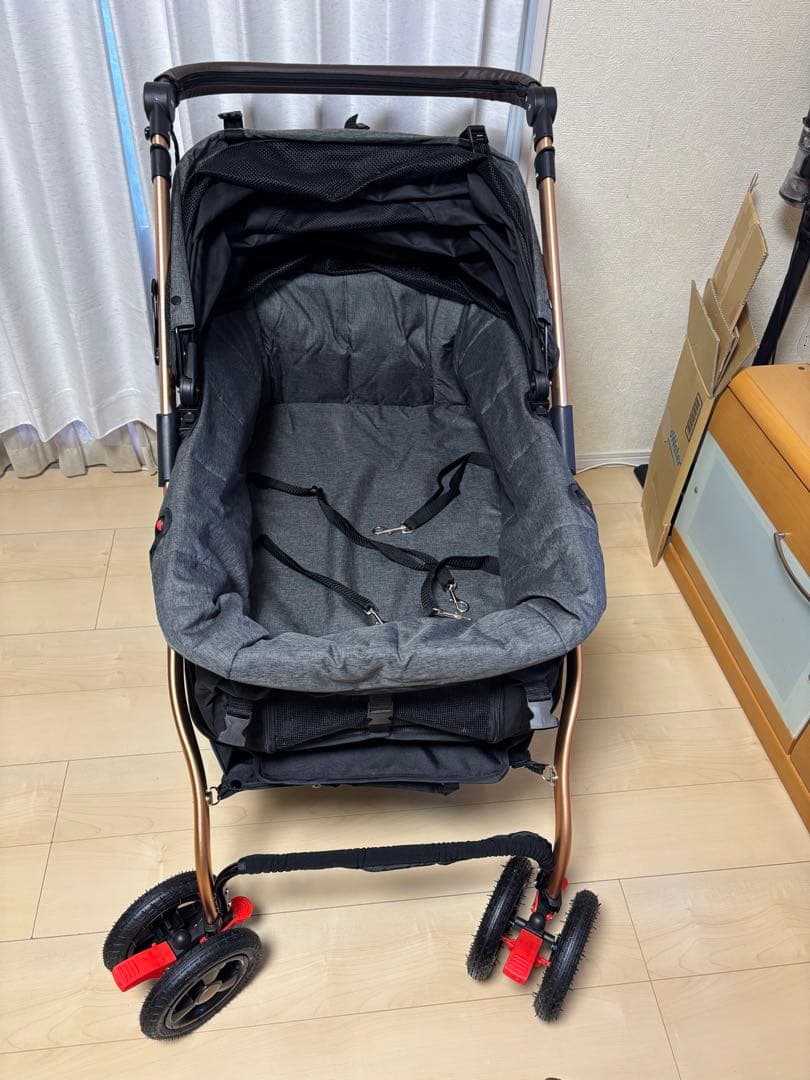 犬用ペットカート 黒 アルミフレーム