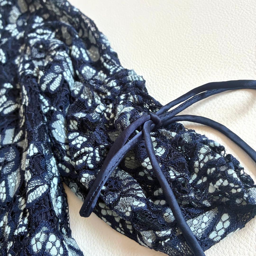 ◆美品◆2.1万◆カスタネ◆オケージョンドレス◆総レース◆ネイビー◆0