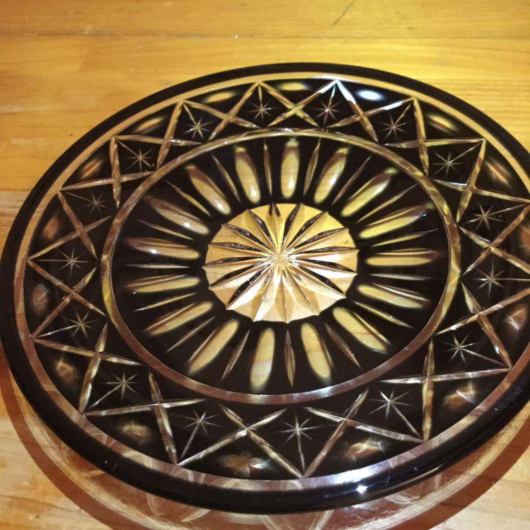 薩摩切子  黒ミニプレート