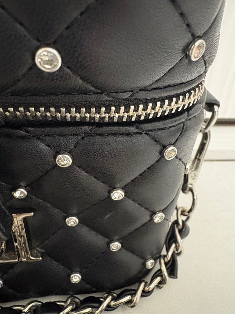 キルティングビジュースクエアミニバッグ