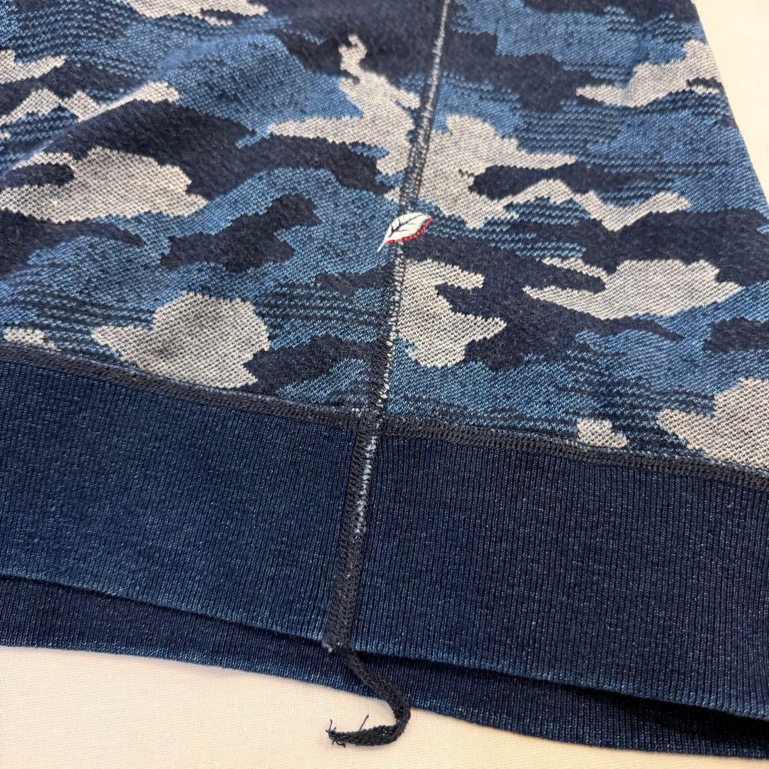 ピュアブルー ジャパン 迷彩 インディゴ スウェット パーカー 2