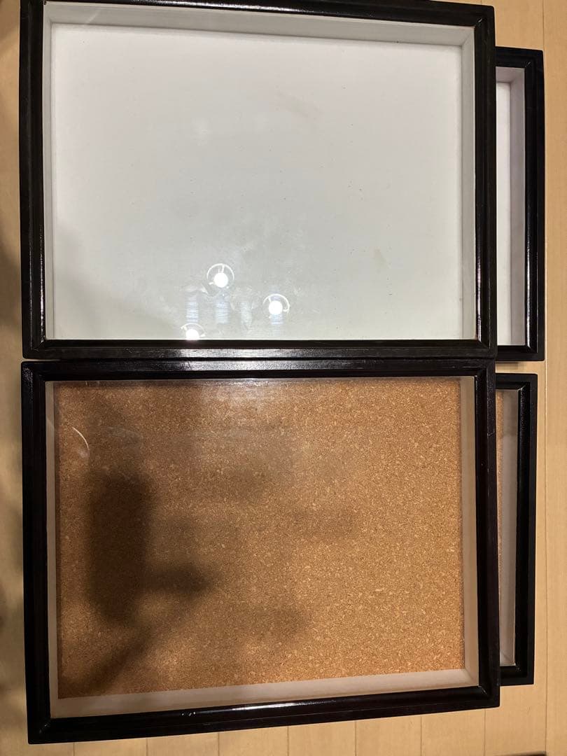 未使用×２　使用感あり×２　中型　ドイツ箱　標本箱　４個セット　昆虫　　コルク