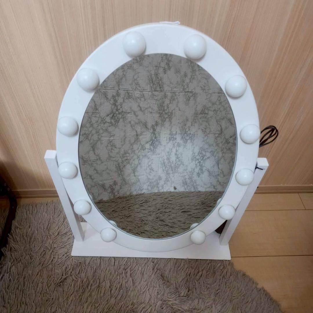 専用 Francfranc フッツェ ハリウッドミラー ラウンド L ホワイト