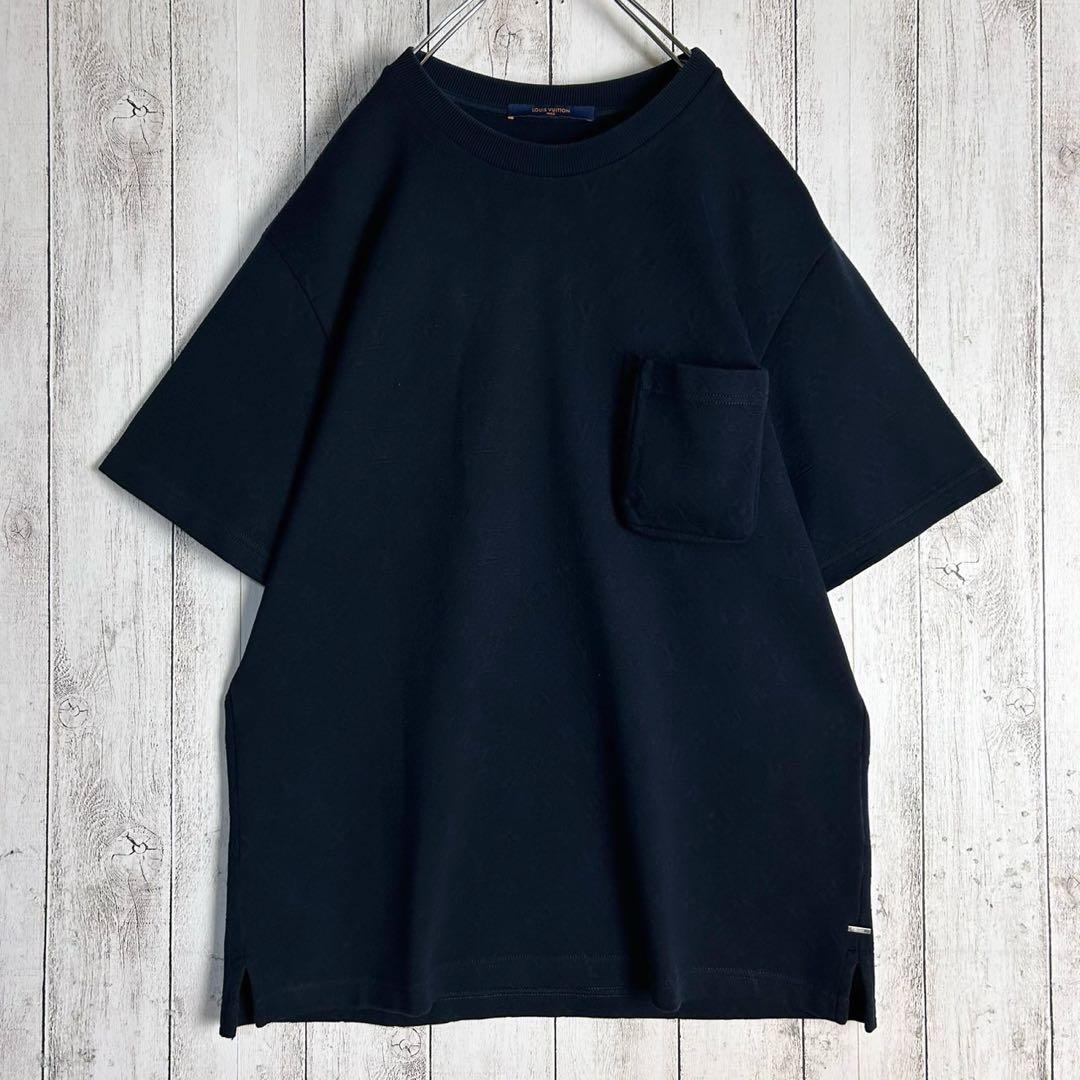 【人気Lサイズ】ルイヴィトン☆モノグラムポケットTシャツ ネイビー 入手困難