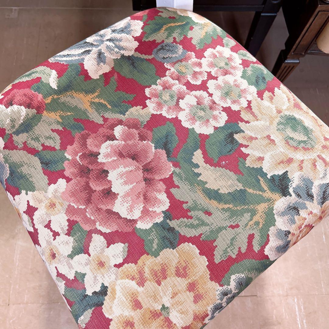 アンティーク商材 ① オールドウッド クッションチェア ウッドスツール 椅子