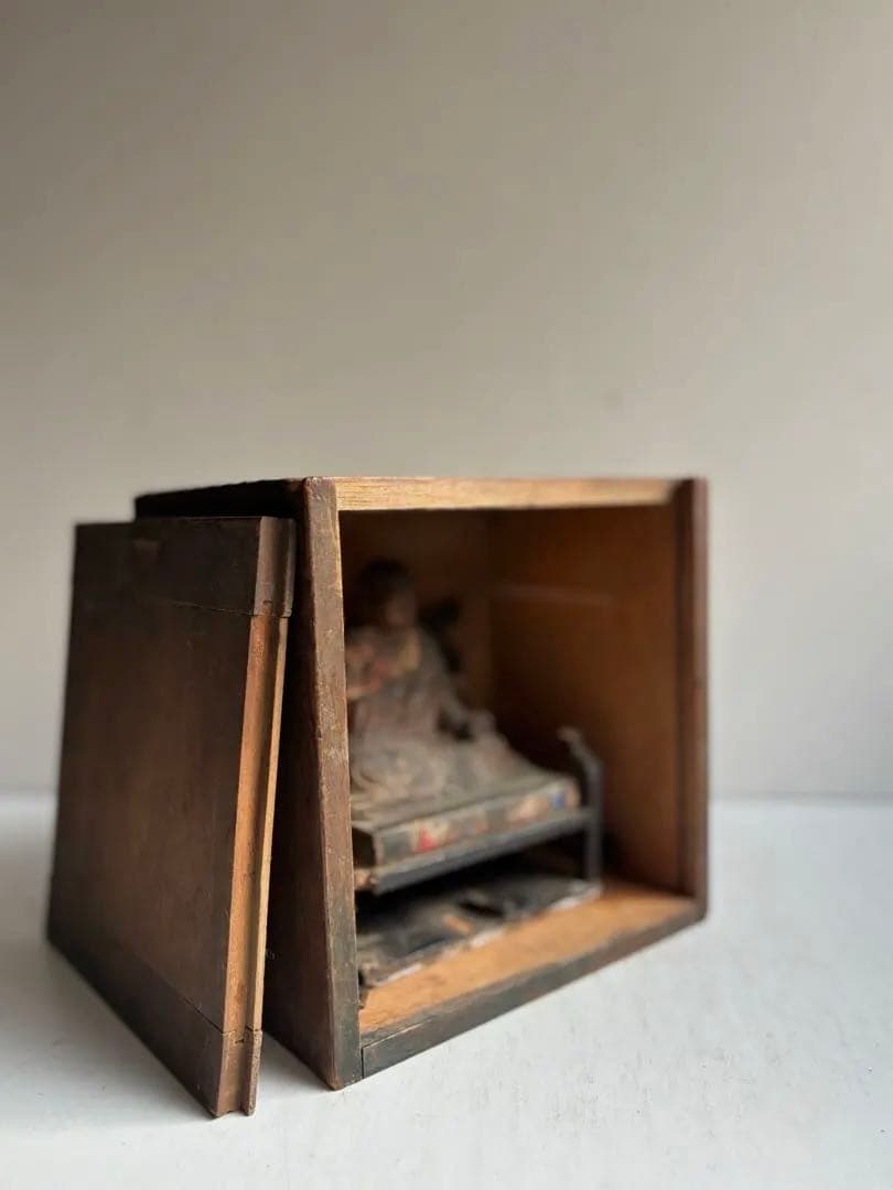 762 骨董 アンティーク 古道具 古い仏像 坐像 木彫 仏教美術 民芸