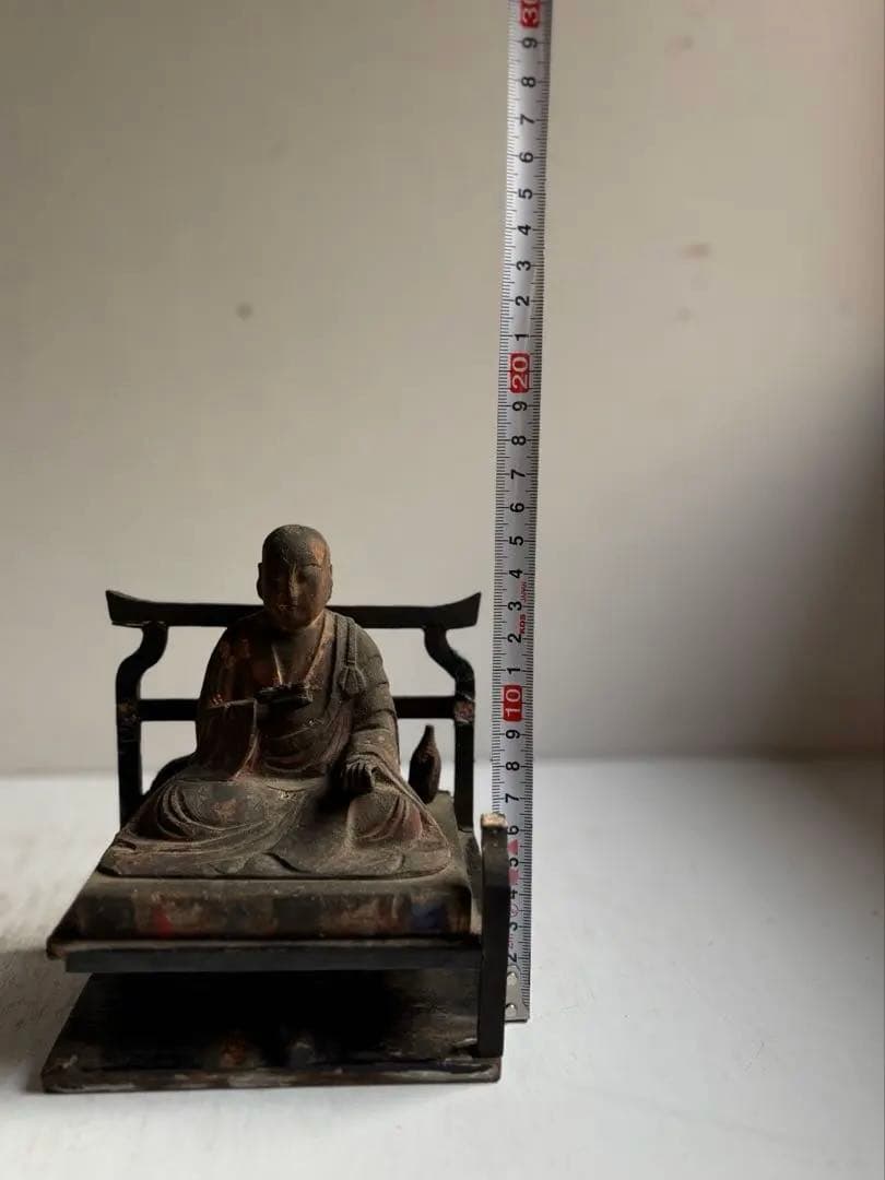 762 骨董 アンティーク 古道具 古い仏像 坐像 木彫 仏教美術 民芸