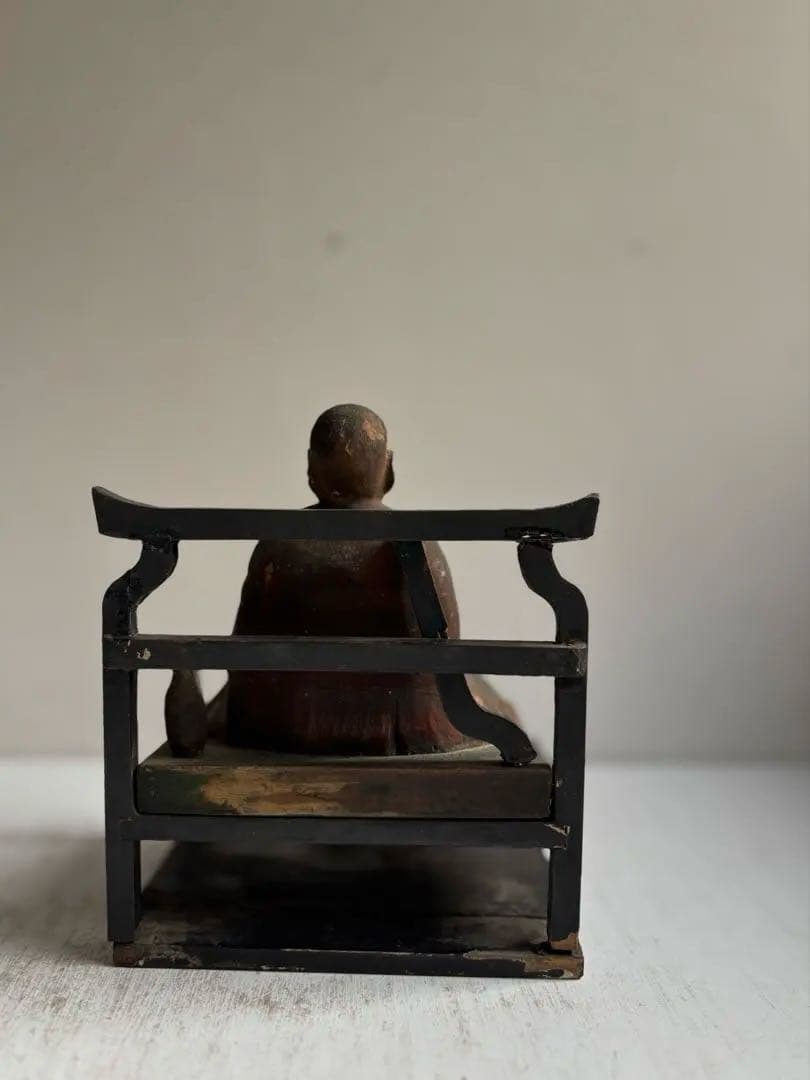 762 骨董 アンティーク 古道具 古い仏像 坐像 木彫 仏教美術 民芸