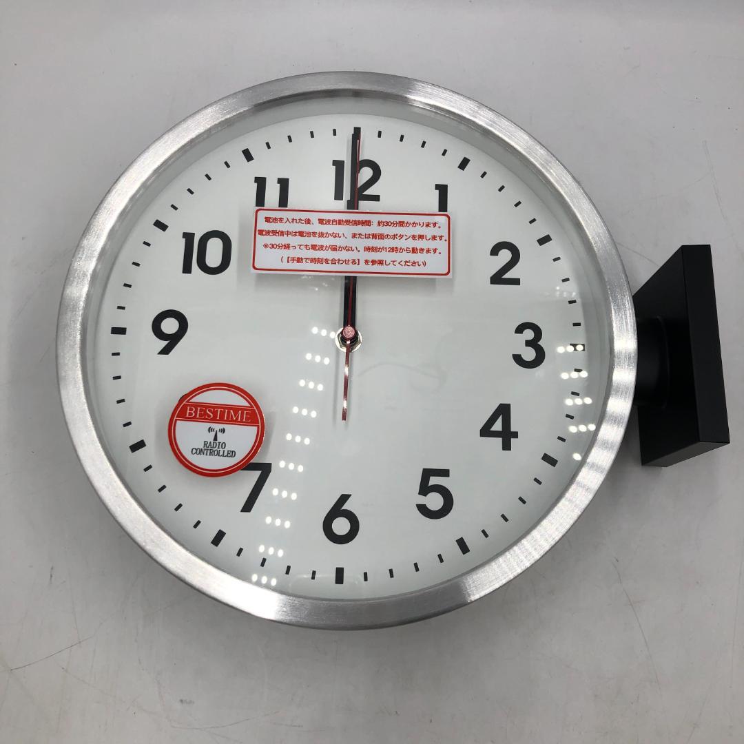 ベスタイム RC296B 両面壁掛け時計 掛け時計 電波時計/Y31026-J1