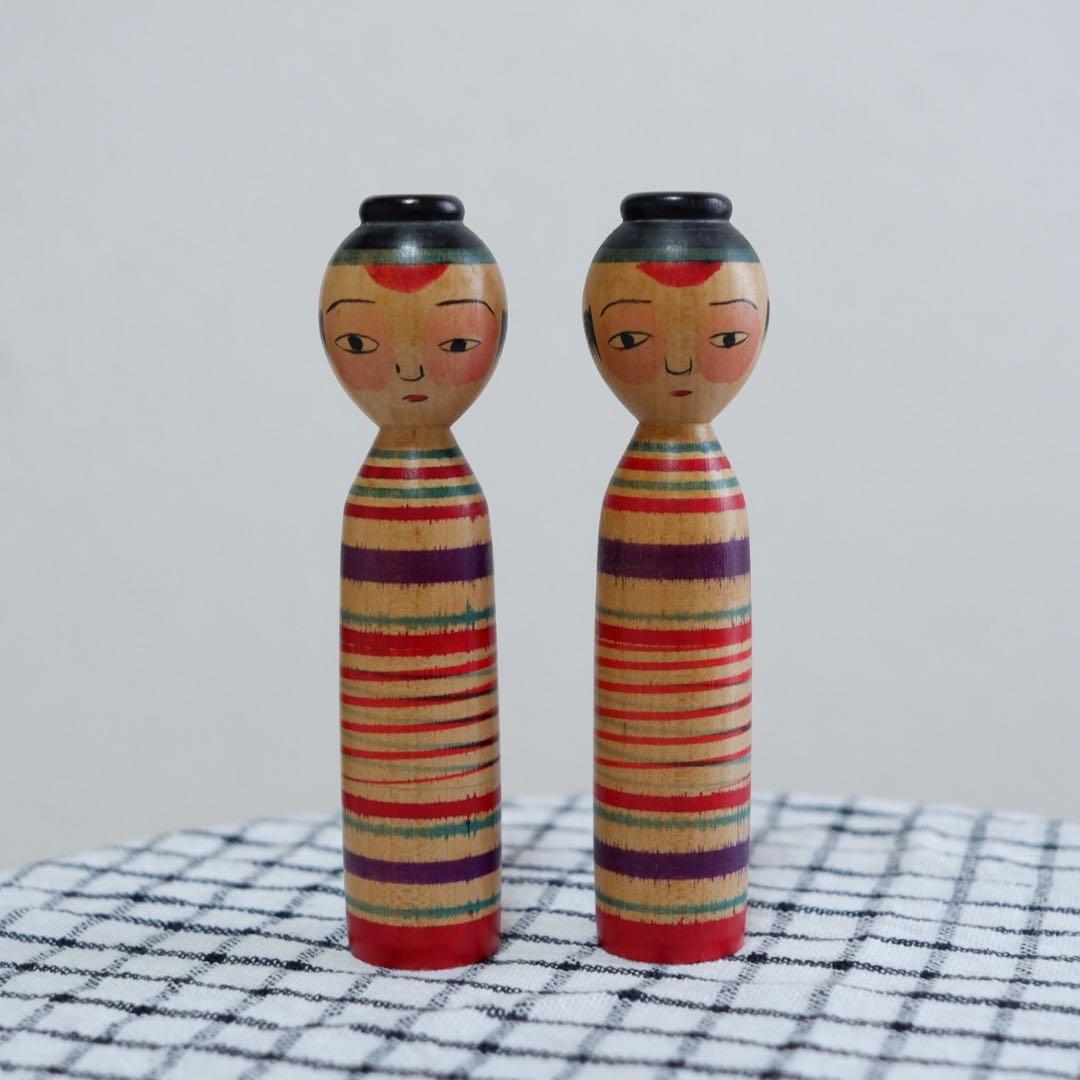 【瀬谷幸治工人】伝統こけし 2本セット 中ノ沢 たこ坊主