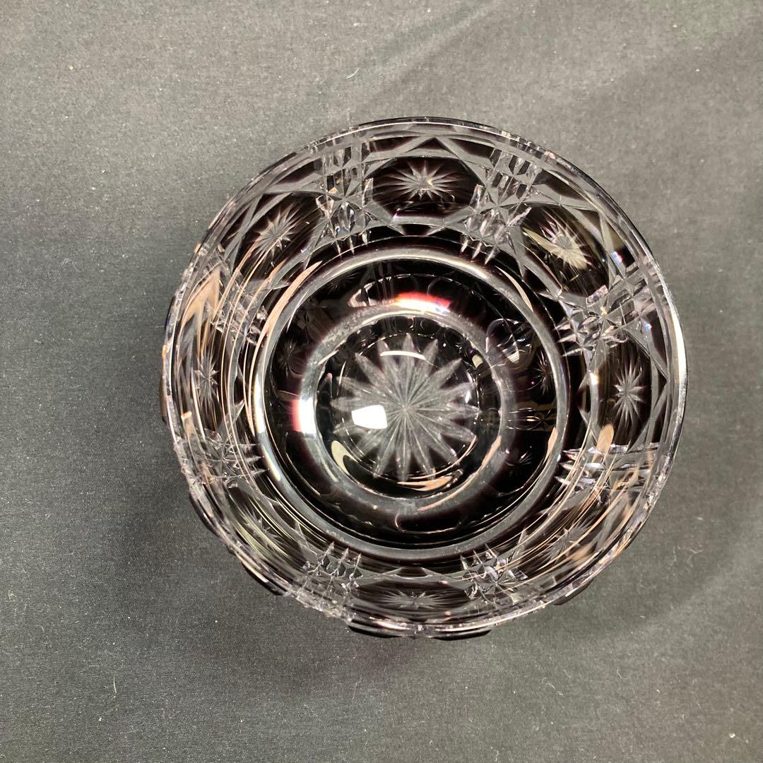 【未使用】島津薩摩切子 切子向付鉢 被せガラス 薩摩ガラス工芸 尚古集成館監修