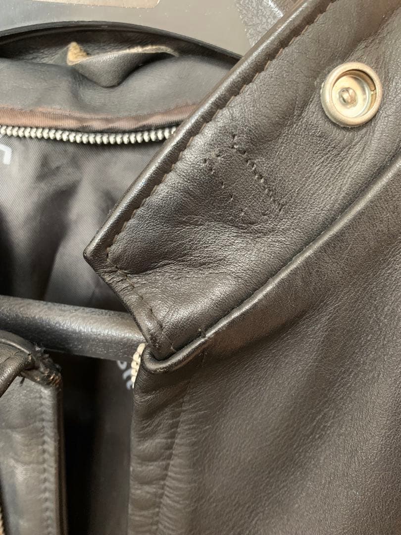 schott641spブラックレザーシングルライダースジャケットショット