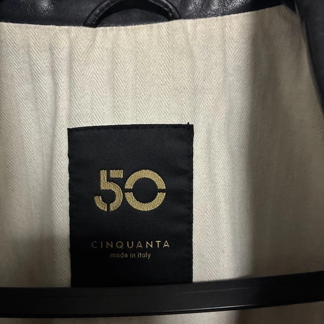 k*】様 CINQUANTA ブラックレザーライダースジャケット　h503 ホー