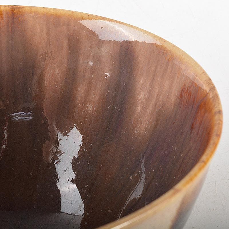 茶道具　高取焼　茶碗　陶印あり　仕覆・時代箱付　V　R7029