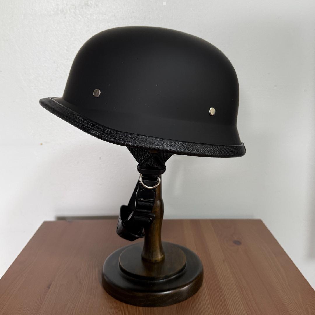 ナチヘル　マットブラック　ジャーマンスタイル　L　検　ハーレー　BELL ブコ