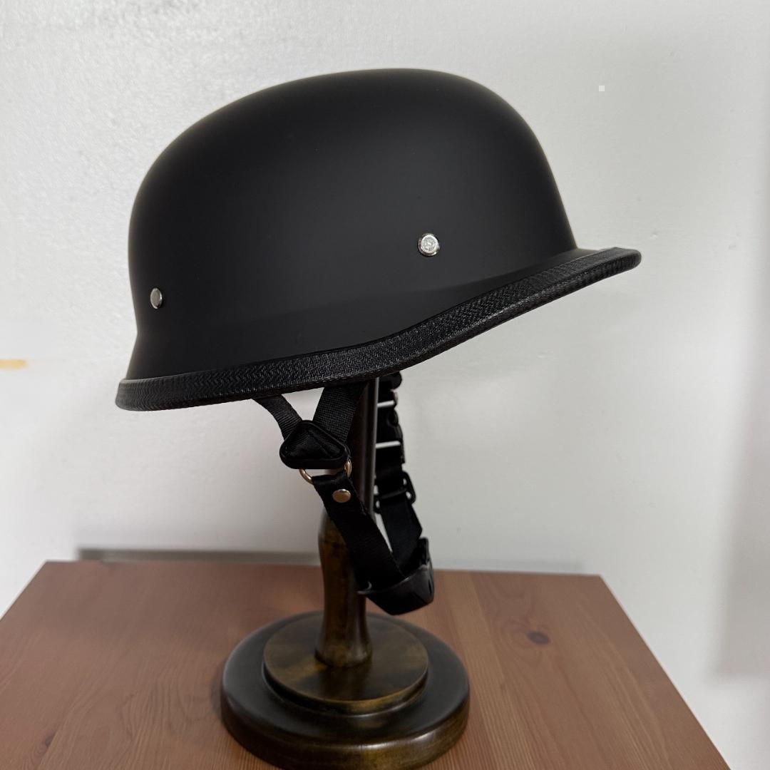 ナチヘル　マットブラック　ジャーマンスタイル　L　検　ハーレー　BELL ブコ