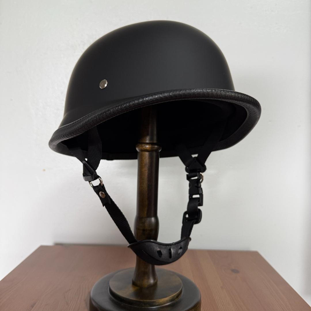 ナチヘル　マットブラック　ジャーマンスタイル　L　検　ハーレー　BELL ブコ