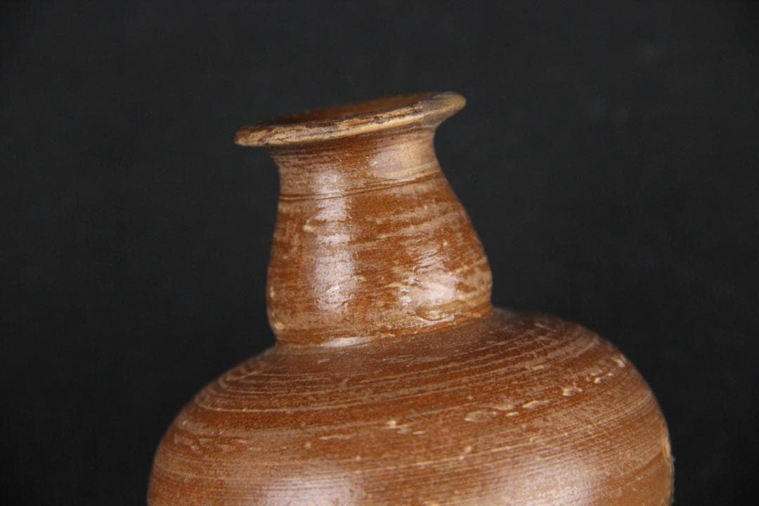 中国　明清時代 褐釉小壺 古民窯 福建窯 唐物 中国古玩 EU11-7