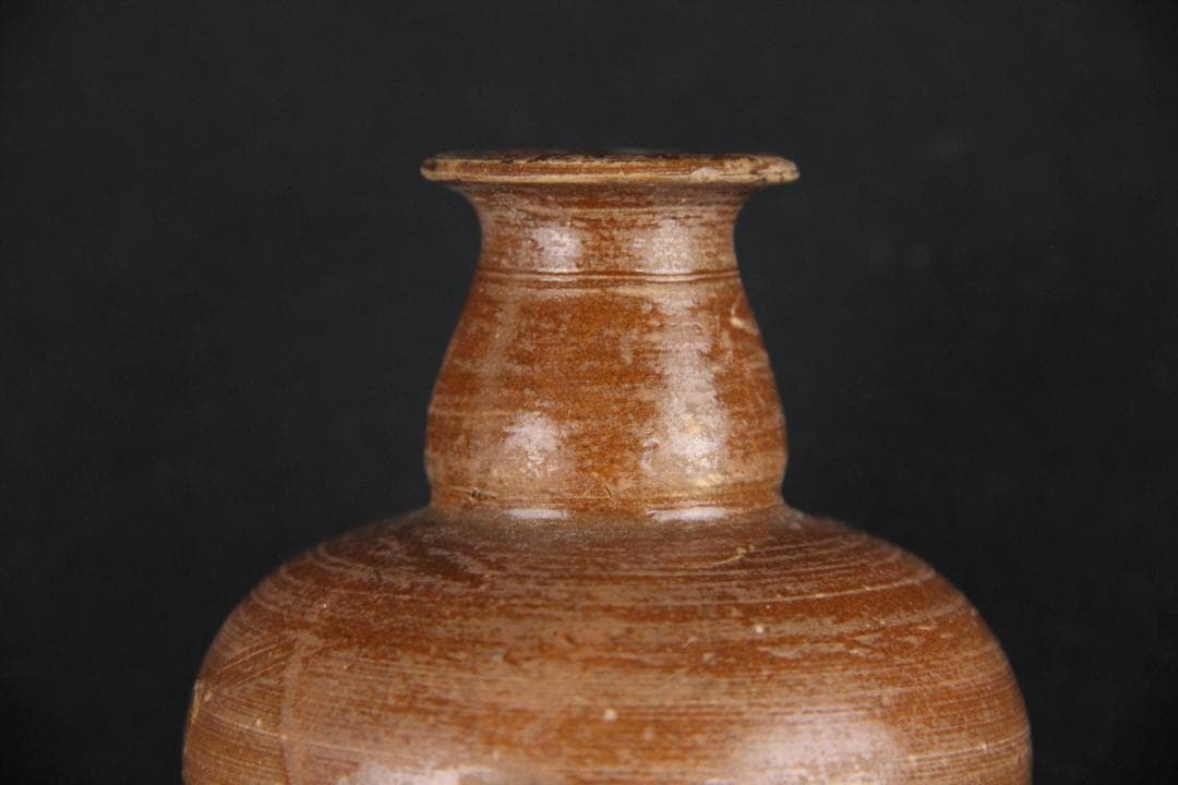 中国　明清時代 褐釉小壺 古民窯 福建窯 唐物 中国古玩 EU11-7