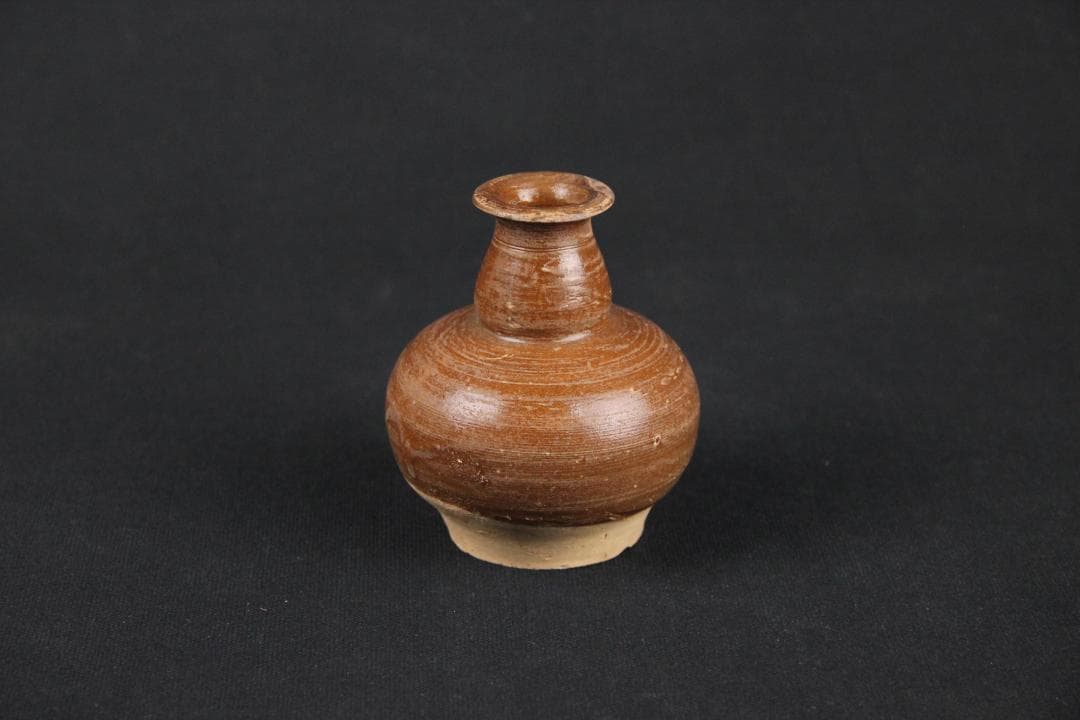 中国　明清時代 褐釉小壺 古民窯 福建窯 唐物 中国古玩 EU11-7