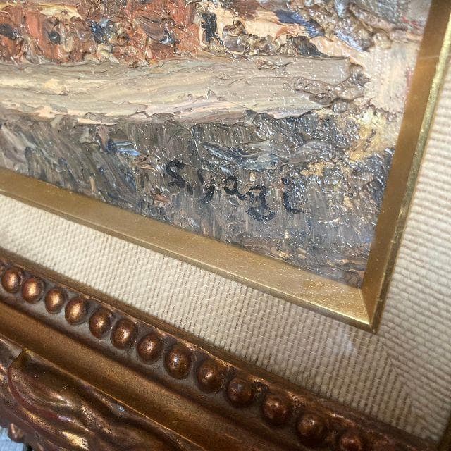 sumikosan シリア十字軍の城 肉筆 油彩 絵画 F4号 風景画