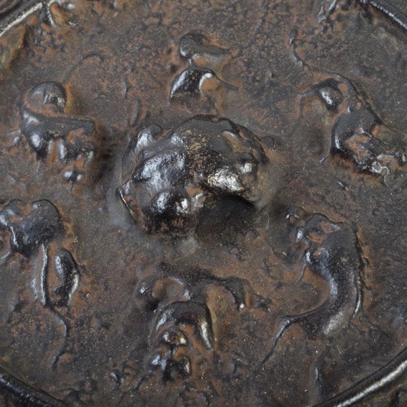 中国　古銅　銅鏡　古鏡　紙鎮　文鎮　2点　C　9214