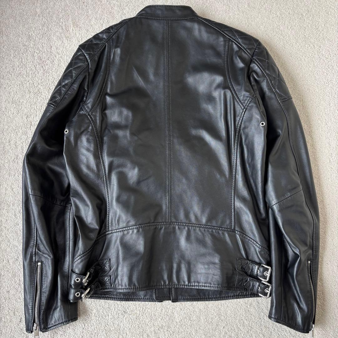 美品 ディーゼル ラムレザージャケット ライダース キルティング ブレイブマン