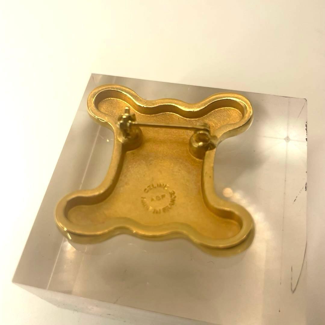 CELINE✨セリーヌ　トリオンフ　 ゴールド ブローチ　ヴィンテージ