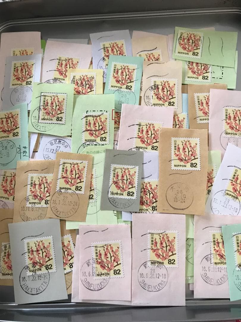 日本普通切手 使用済み 82円 梅 うめ ウメ 10000枚 紙付き
