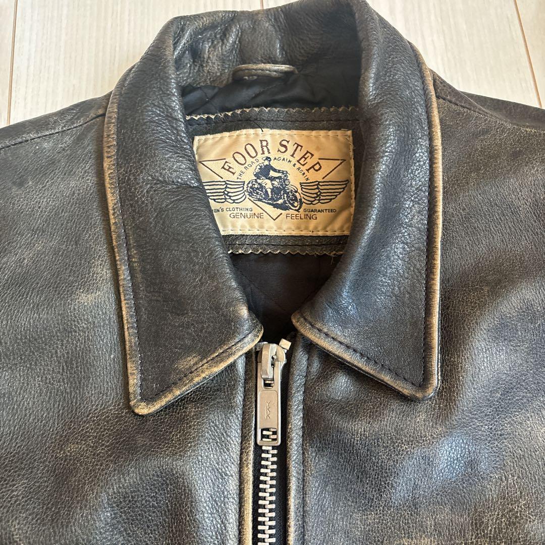 foorstep ライダース　革ジャン　牛革　エイジング　ヴィンテージ　Mサイズ
