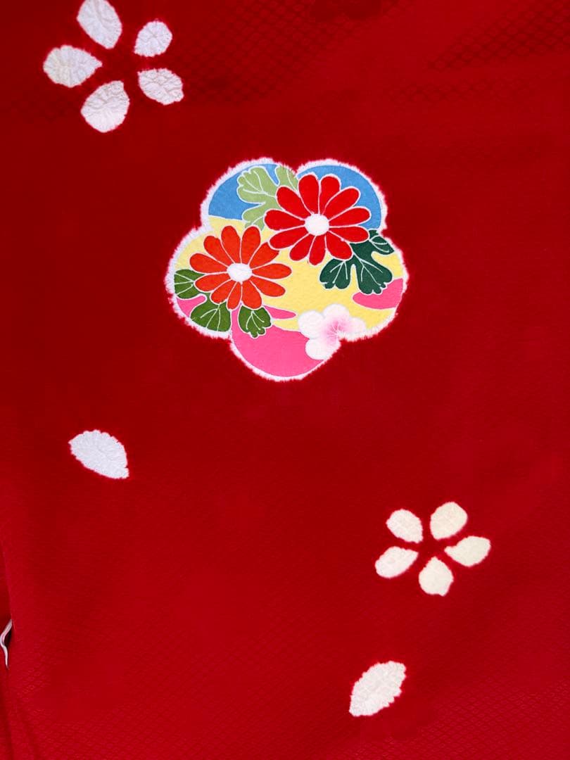 七五三　レディース　着物　赤　新品　未使用　長襦袢　7歳　女の子